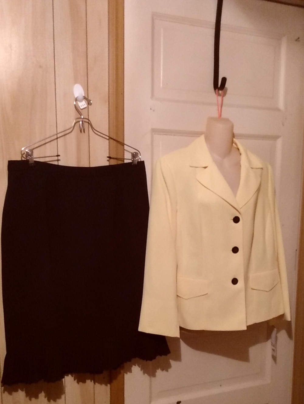 Yellow Black Evan Picone Plus Suit Skirt Blazer Mobwife Quiet Luxury Nwt